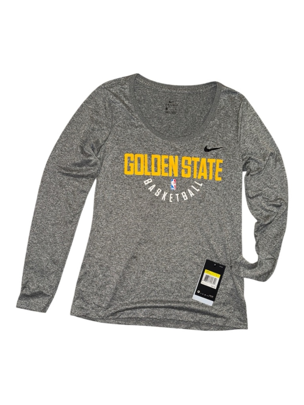 Nike Gray Long Sleeve Tee with Yellow Golden State Graphic size Small